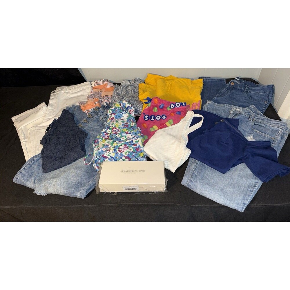 Hot Mom Busy Mom Box Size 10 M Clothes Jeans Tops Straightening Comb